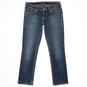 Silver Jeans Womens Size 27 Altered Berkley Flap Straight Blue Measure 30 x 26.5